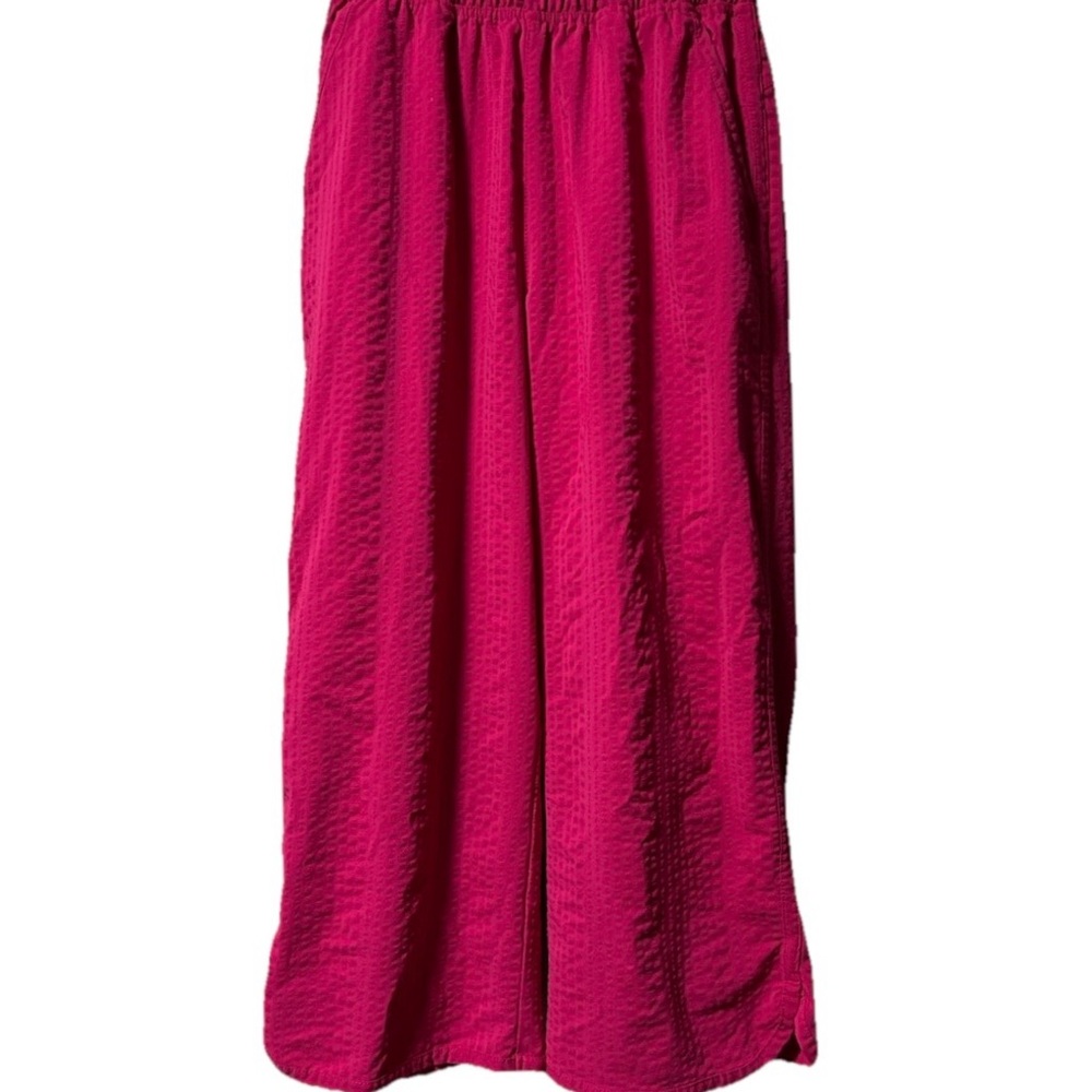 Title Nine Slaycation Wide Leg Cropped Pants Sz XS Color Hot Pink Beach 270902 - Picture 2 of 9